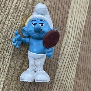 Smurfs Vanity Smurf with Mirror & Flower Figure Made For McDonald’s 2011 Mcd’s